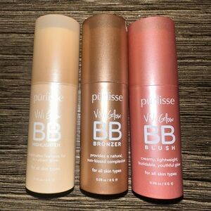 Purlisse Vivid Glow BB Highlighter, Bronzer, and Blush Trio